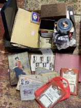 A job lot of assorted collectables including cigarette card albums etc, shipping unavailable