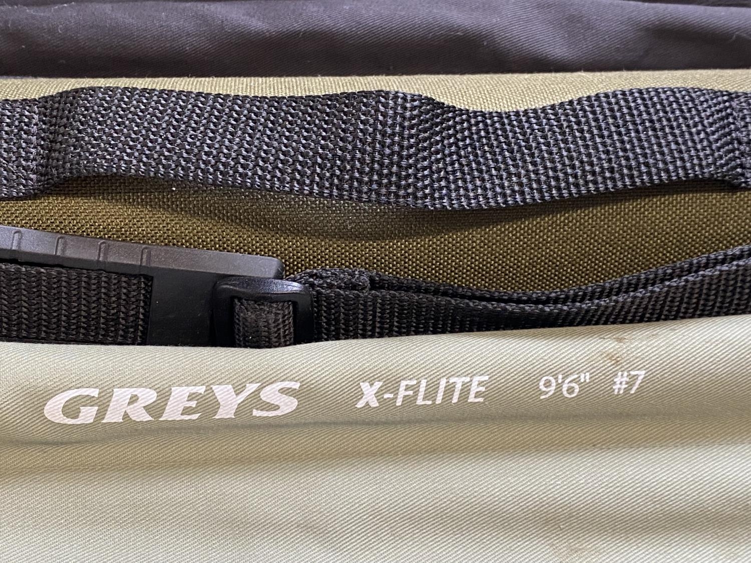 A Greys X flight 9ft 6 No.7 fishing rod, shipping unavailable