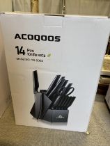 A Acoqoos 14 piece knife set (unchecked) over 18's only, UK Mainland shipping only