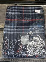 A new with tags Burberry 100% lambs wool Navy shawl 206 x 70cm