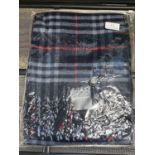 A new with tags Burberry 100% lambs wool Navy shawl 206 x 70cm