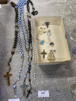 A selection of vintage rosary beads