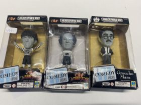 Three boxed Headliners figures 'The Three Stooges'