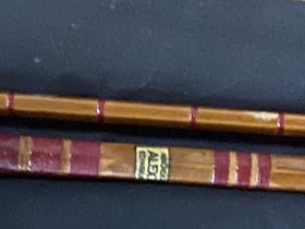 A Alex Martin two piece split cane fishing rod. shipping unavailable