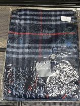 A new with tags Burberry 100% lambs wool Navy shawl 206 x 70cm