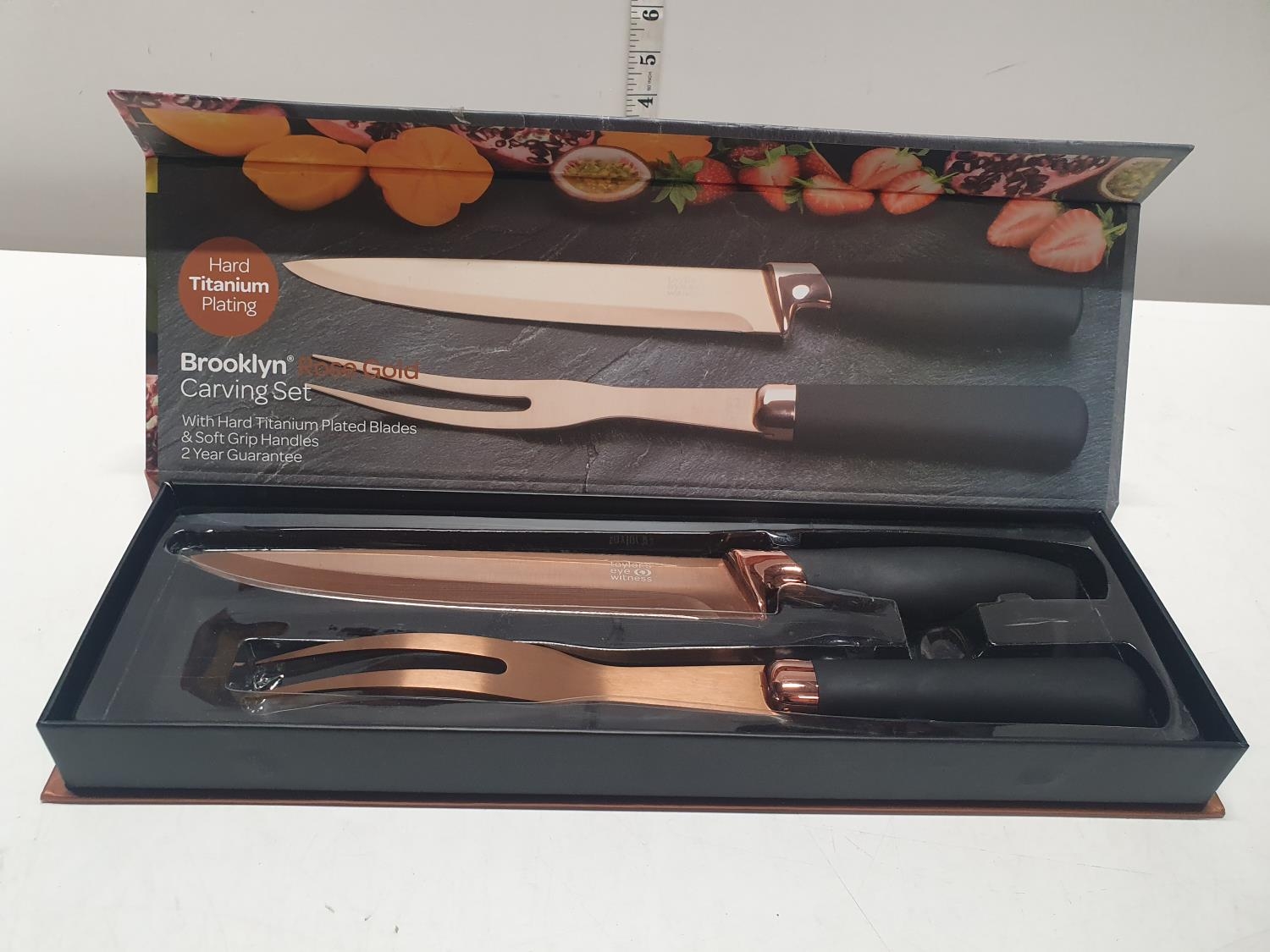 A boxed carving set as new