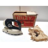 A boxed Vintage Tilley iron