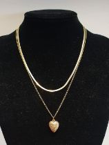 Two 9ct gold chains. One with pendant. Total 4.31g
