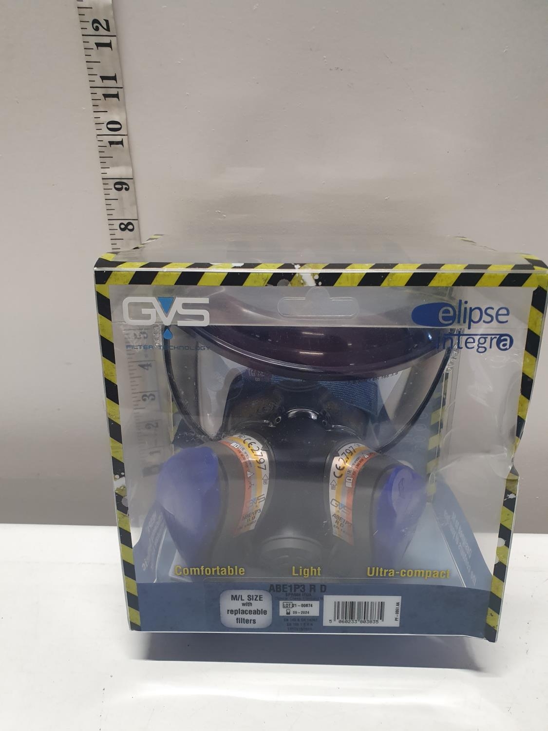 A boxed filtration mask
