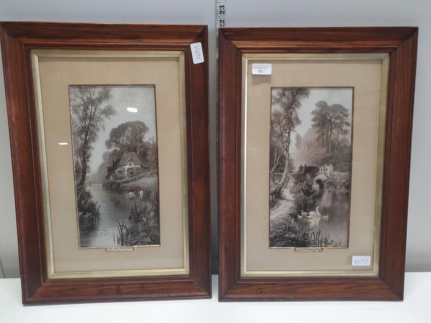 Two antique framed lithographs. Shipping unavailable