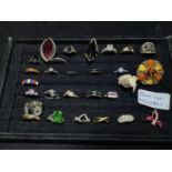 A job lot of costume jewellery rings