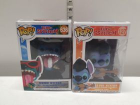 Two boxed Lilo and Stitch Pop figures