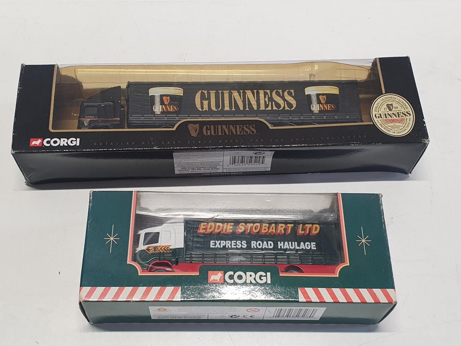 Two boxed die cast Corgi models including Eddie Stobart and Guinness