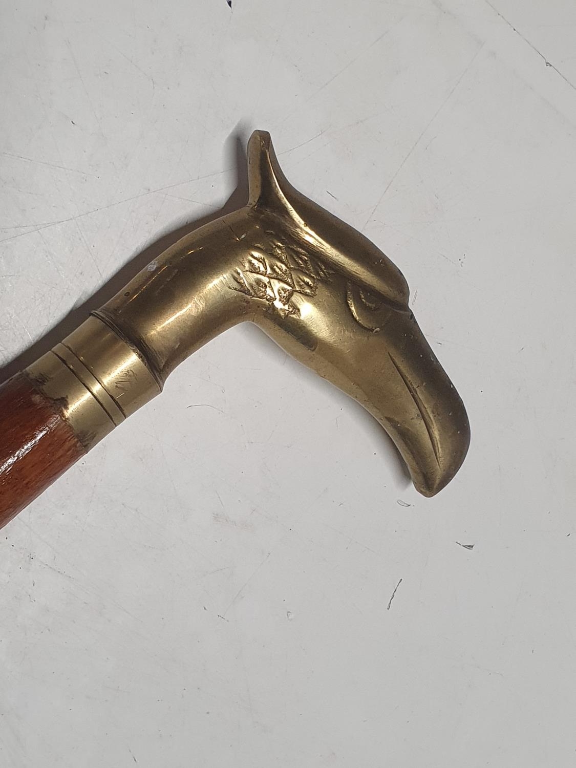 A brass topped walking cane. Shipping unavailable - Image 3 of 3