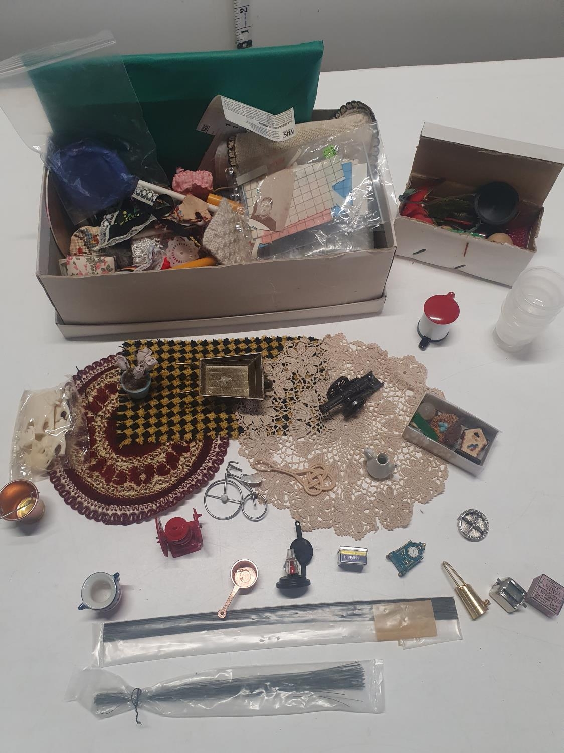 A vintage large job lot of dolls house accessories