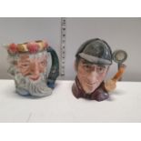 Two Royal Dalton character jugs. Neptune and The Sleuth, shipping unavailable