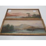 Two antique watercolours by American artist Edmund Darch Lewis 1835-1910.