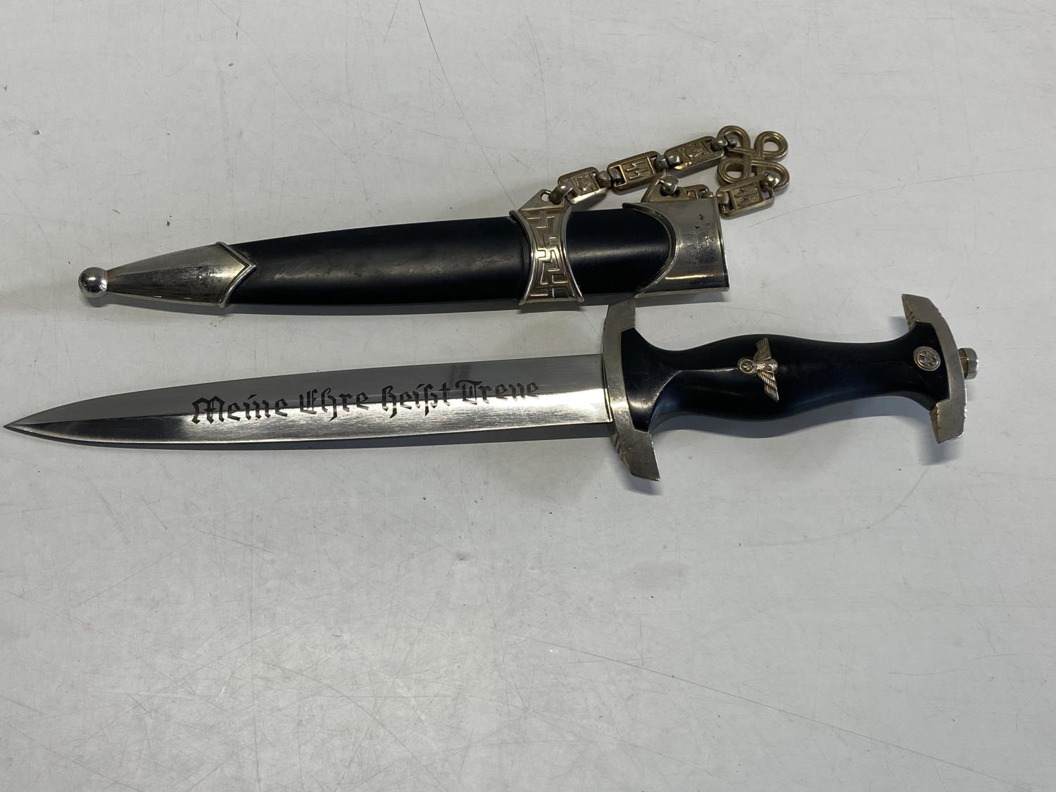A reproduction German third Reich dagger and sheath, over 18's only, UK post only - Image 2 of 2