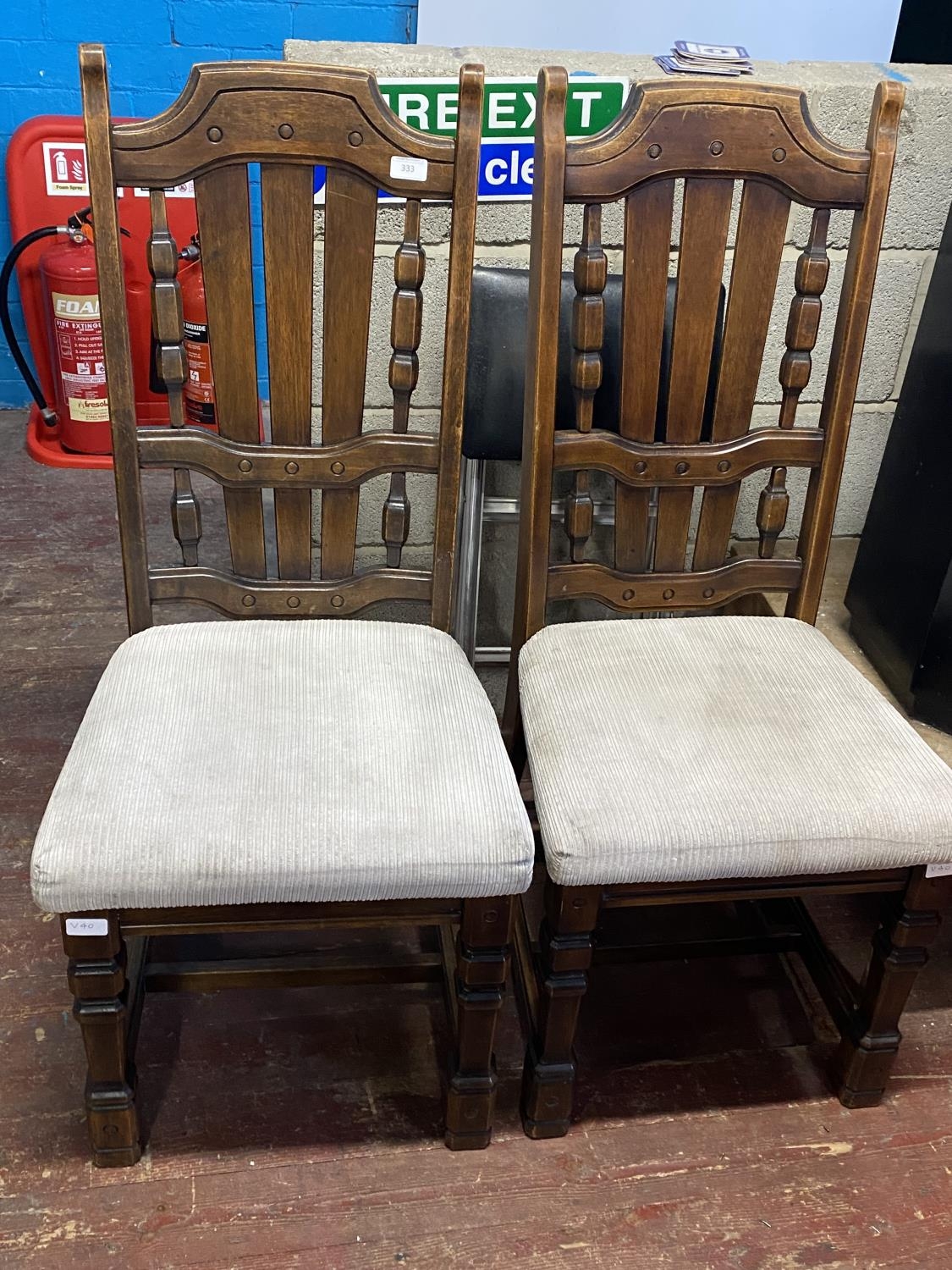 Two vintage Oak dining chairs, shipping unavailable