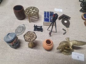 a selection of vintage dolls house accessories