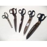 A selection seamstress scissors including Wilkinson and son "Big Bolt" Scissors