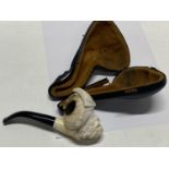 A antique cased Meerschaum pipe