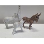 Three kaiser pottery donkeys.Shipping unavailable