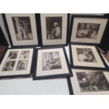A selection of vintage erotic prints, shipping unavailable