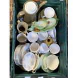 A box full of assorted ceramics etc including Carltonware. Shipping unavailable