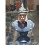A small ceramic bust of Hindenburg