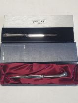 A hallmarked silver handled letter opener