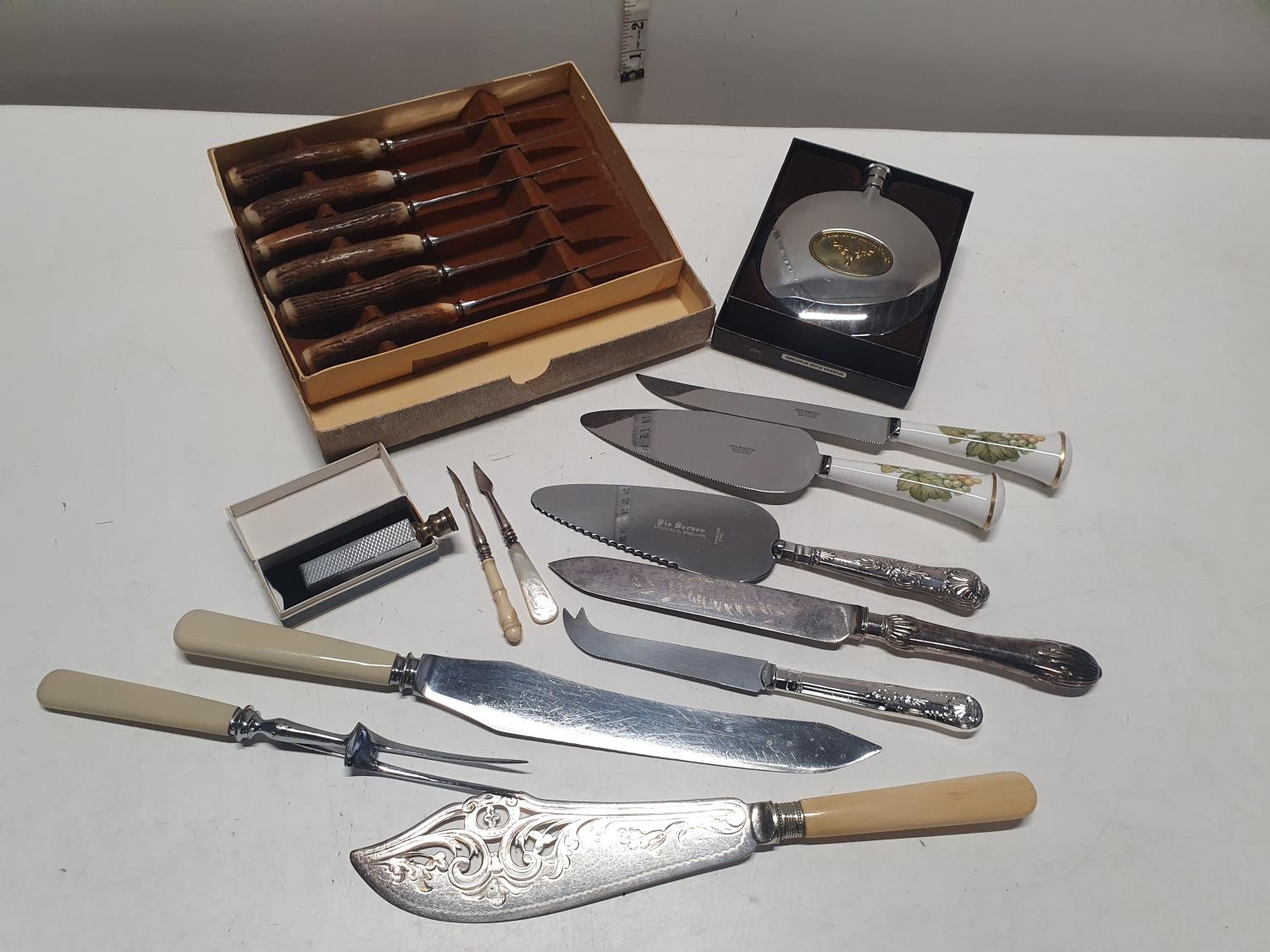 A selection of silver plated cutlery and other collectables