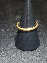 A 22ct Gold ring. size M. 2.22g