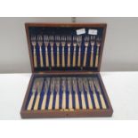 A silver plated cased set of vintage cutlery
