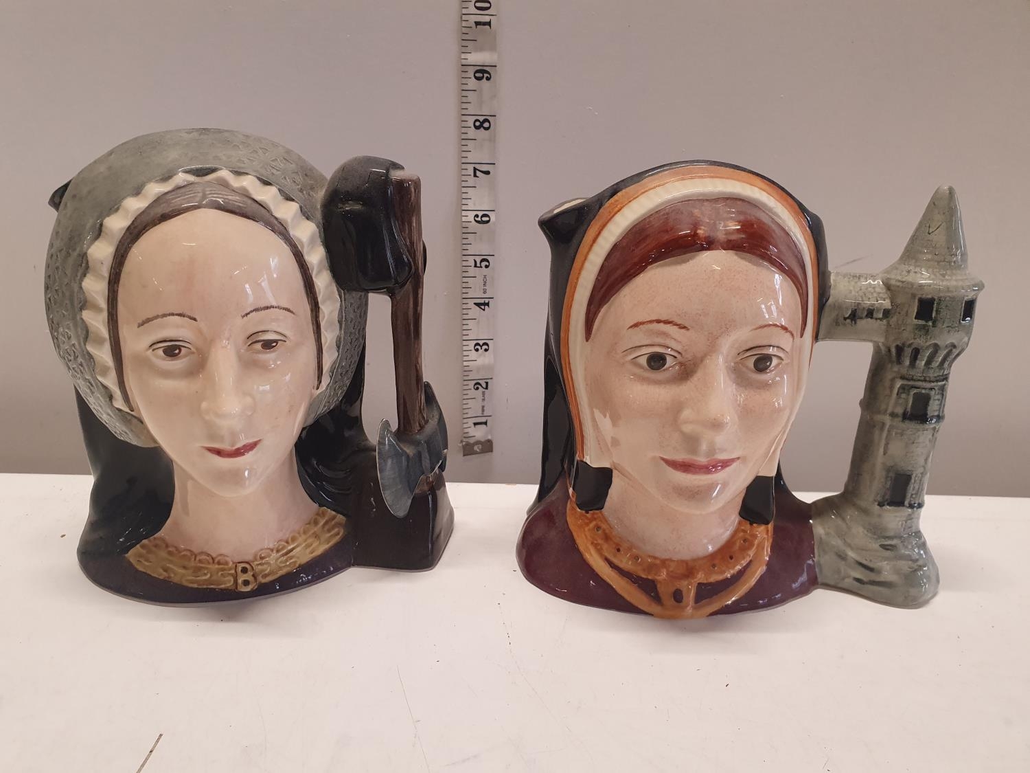 Two Royal Dalton character jugs. Anne Boleyn and Catryn of Aragon