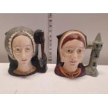 Two Royal Dalton character jugs. Anne Boleyn and Catryn of Aragon