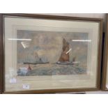 A J H Jerram watercolour depicting a coastal scene 63x48cm. Shipping unavailable