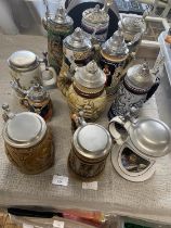 A large selection of assorted German Beer Steins, shipping unavailable