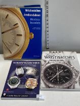 A selection of hardback books all relating to assorted wrist watches including schiffer