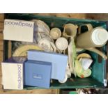 A job lot of assorted collectable ceramics including Wedgwood etc, shipping unavailable