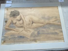 A Dominic Fels Nude watercolour paining signed