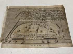 A antique lithograph map of Alexandria Island of Pharos