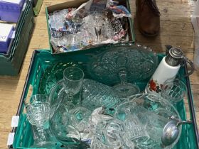 A job lot of vintage/antique glassware including Victorian rummers, shipping unavailable