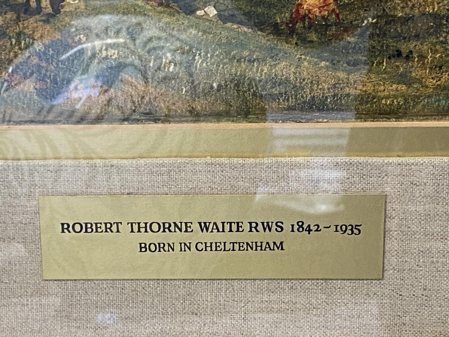 A Robert Thorm Waite RWS 1841-1935 signed watercolour in gilt frame 77x61cm, shipping unavailable - Image 4 of 6