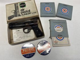 A Webley .177 air pistol junior in original box with selection of target and pellets (UK mainland