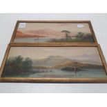 Two antique watercolours by American artist Edmund Darch Lewis 1835-1910. Each frame measures 46cm x