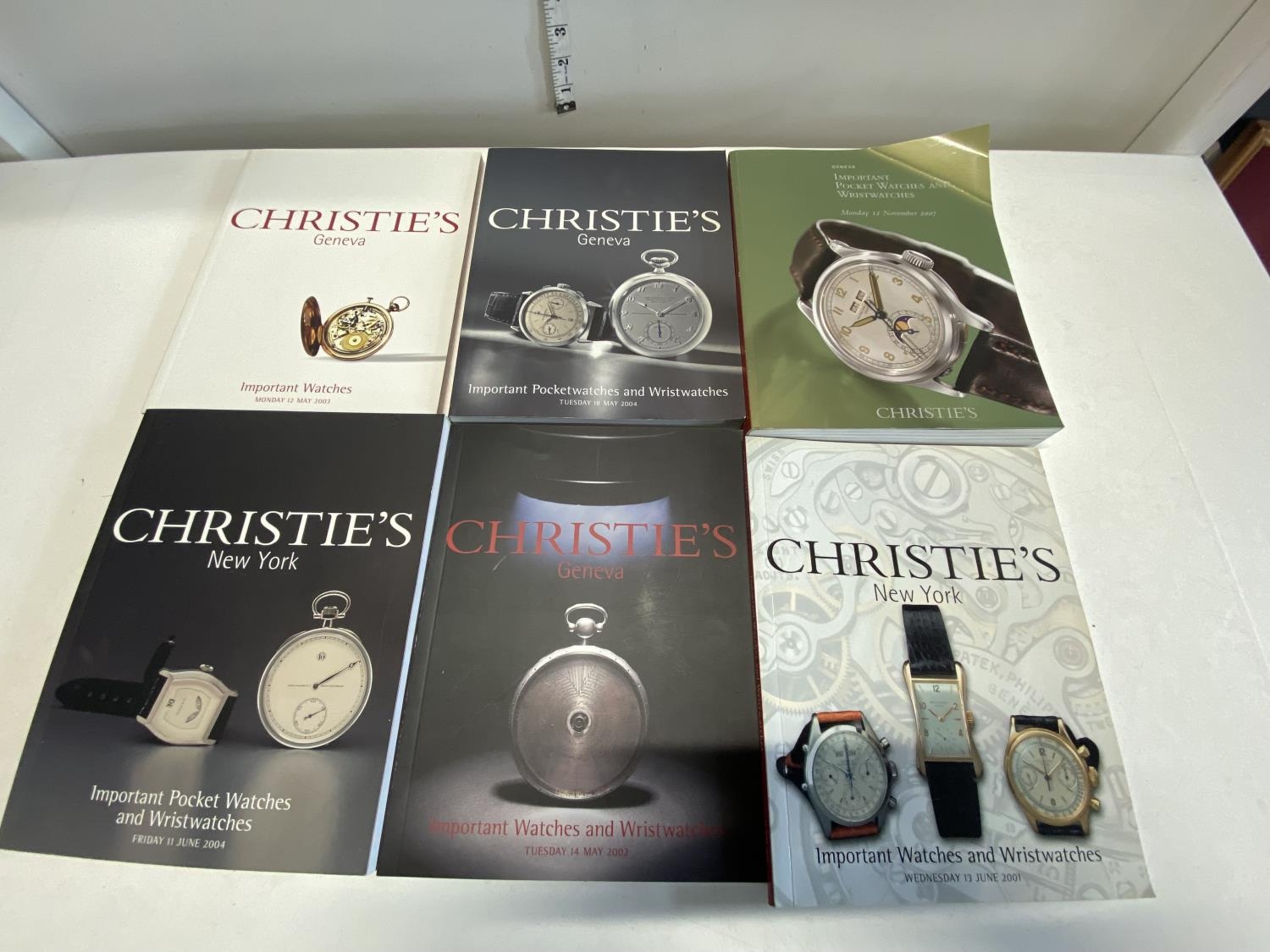 A job lot of Christies auction catalogues relating to pocket watches and time pieces