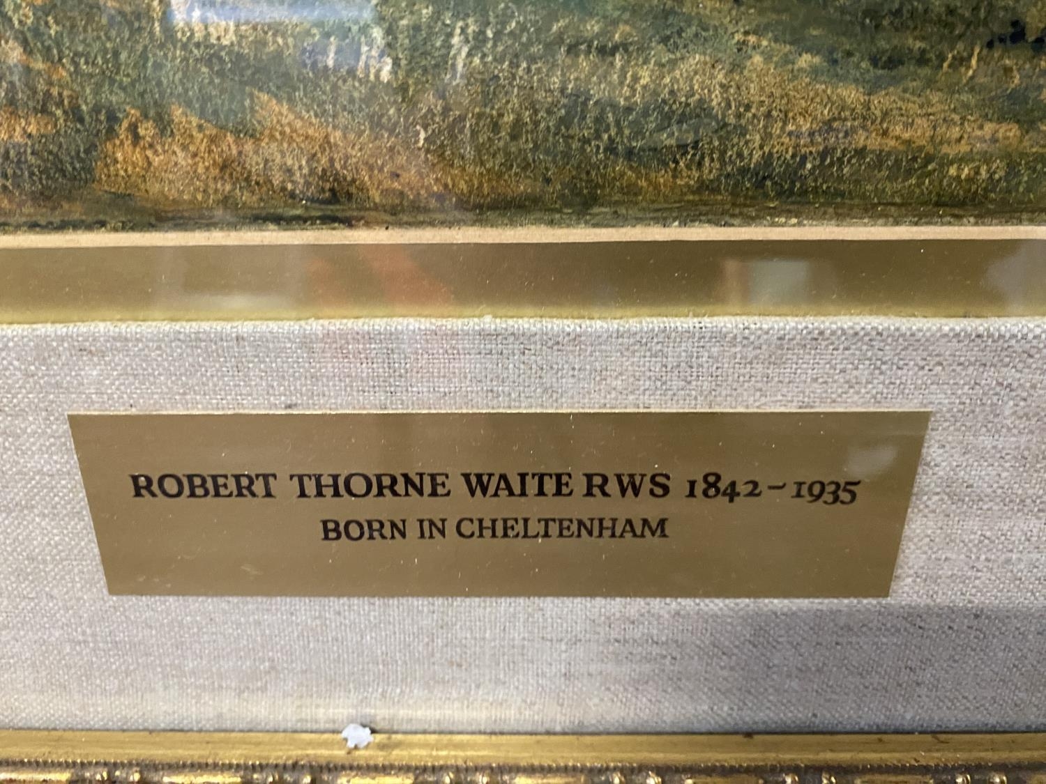 A Robert Thorm Waite RWS 1841-1935 signed watercolour in gilt frame 77x61cm, shipping unavailable - Image 3 of 6