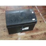 A metal storage trunk. Shipping unavailable