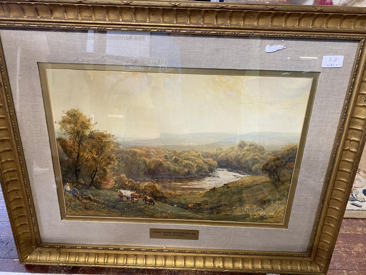 A Robert Thorm Waite RWS 1841-1935 signed watercolour in gilt frame 77x61cm, shipping unavailable - Image 2 of 6